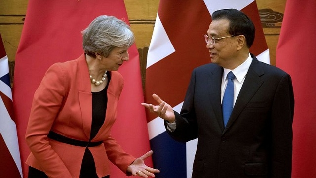 Theresa May promet un renforcement des relations Londres-Pékin